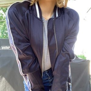 Navy blue bomber jacket